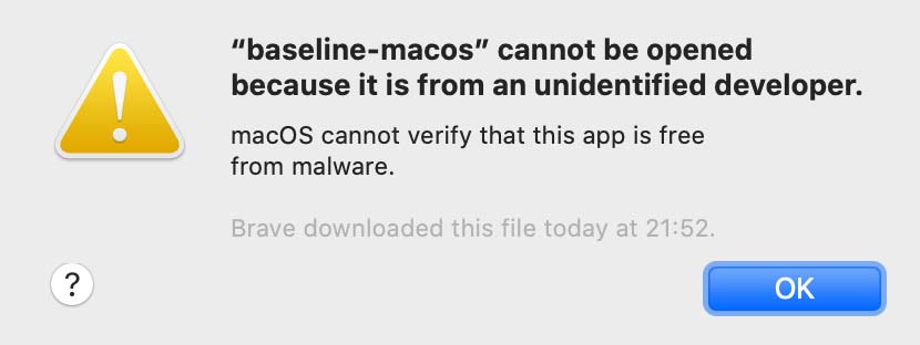 Can not open Baseline CLI.